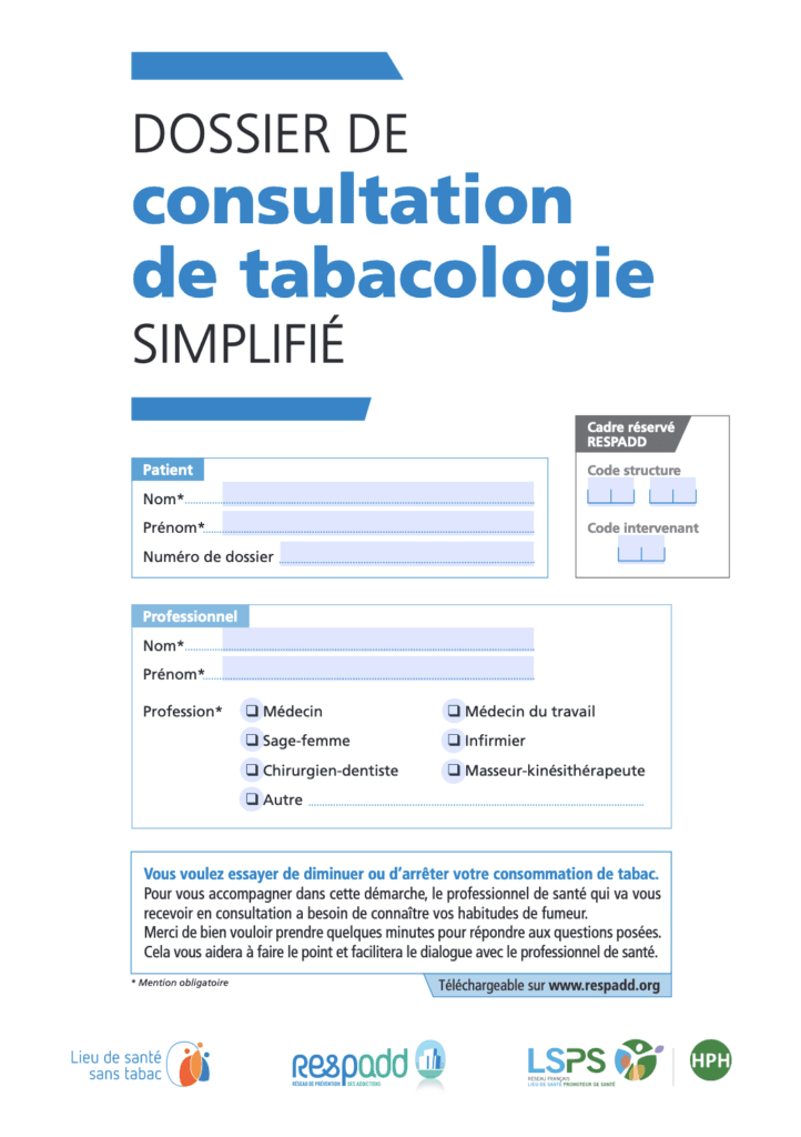 Dossier de consultation de tabacologie