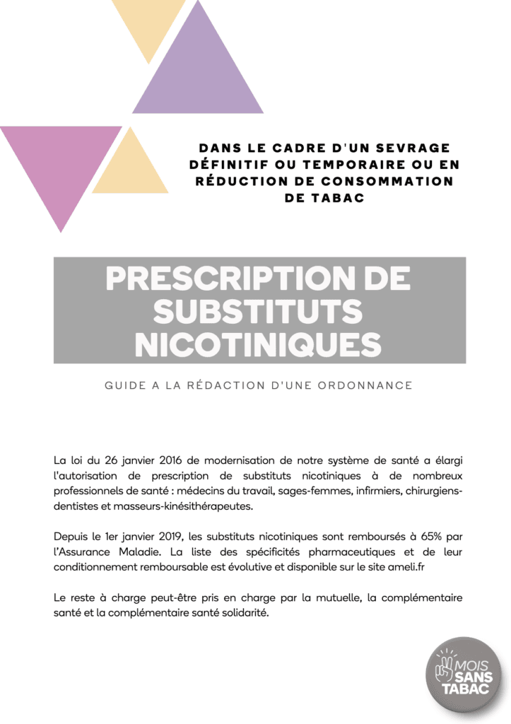 Affiche prescriptions substituts nicotiniques