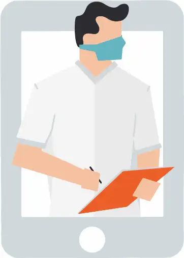 Prise de téléphone avec un docteur